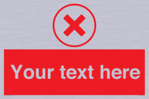 Custom red background, red cross in circle sign